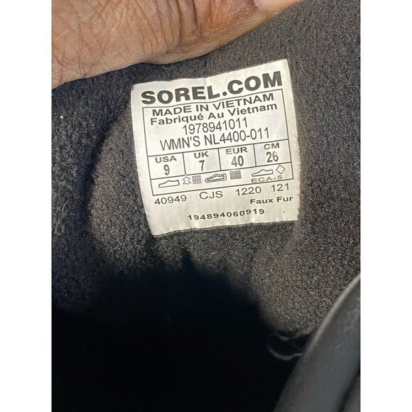 Sorel Womens Kinetic RNEGD Conquest Winter Boots Black Pink Leather‎ Ankle 9 New - Picture 7 of 9